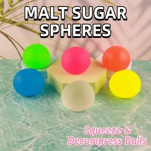 Set of six colorful maltose stress balls squishy sensory toys for stress relief