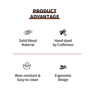 Detail view showing product advantages of the solid wood nail display stand