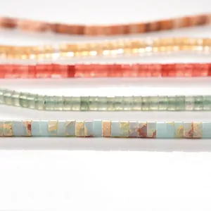 2x4mm colorful cylindrical stone spacer beads for DIY jewelry making and beading