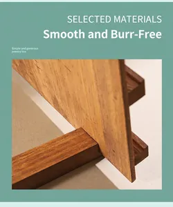 Detail view of the smooth, burr-free solid wood joints of the tiered display stand