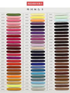 Comprehensive color chart for Korean velvet tassel keychains with numbered swatches