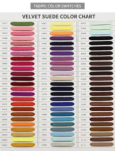 Comprehensive color chart for Korean velvet tassel keychains with numbered swatches