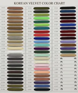 Professional Korean velvet fabric color chart for heart tassel keychain accessories selection
