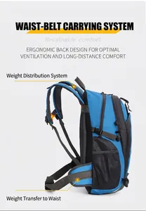Nahaufnahme des ergonomischen Tragesystems und der Polstergurte eines 40L Rucksacks.