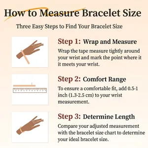 Step-by-step guide illustration on how to measure wrist size for a tennis bracelet