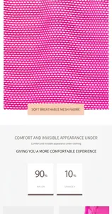 Macro view of breathable pink mesh fabric showing 90% nylon 10% spandex composition