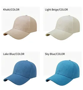 Detailed visual display of plain solid color baseball caps in four stylish color options.