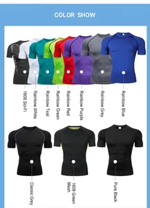 Anzeige von Farboptionen für schnelltrocknende Kompressions-Sport-T-Shirts für Herren