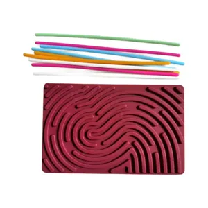 Multicolor silicone sensory activity board with flexible sticks for children stress relief