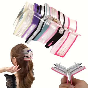 Fashionable acrylic book stack hair claw clip for women's back-to-school style hair accessory