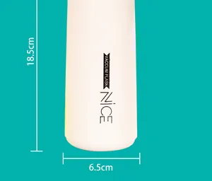 Guide des tailles pour la bouteille isotherme blanche, hauteur 18,5cm et largeur 6,5cm