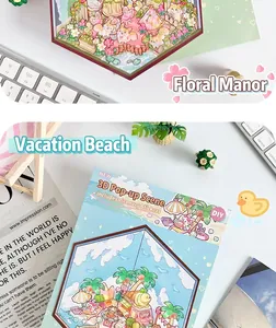 DIY 3D layered scene stickers kit for children creative handmade crafts decoration