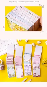 Detailed view of cute cartoon memo pads featuring 70 sheets and two types of inner pages