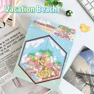Creative 2.5D DIY micro-landscape 3D layered scene stickers for children handicraft