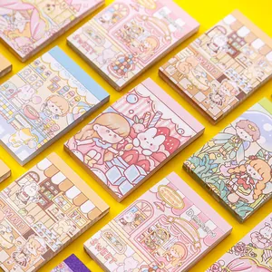 Collection of cute cartoon memo pads with various illustrated designs for scrapbooking