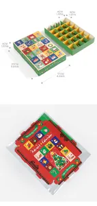 Detailed view of Christmas 24-grid advent calendar box showing dimensions and flat pack