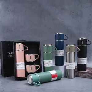 304 Stainless Steel Vacuum Flask Insulated Water Bottle With Portable Handle And Multiple Lids Business Office Travel Drinkware