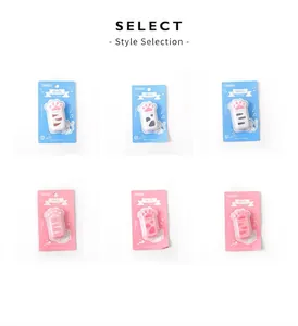 Style selection of cute cat paw shaped correction tapes in pink and blue retail packaging
