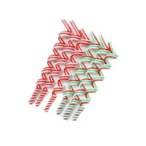 Set of spiral striped acrylic Christmas candy cane ornaments for holiday tree decor