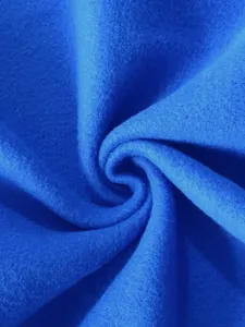 Texture detail of soft blue fleece lining for men's winter loose fit sports tracksuit
