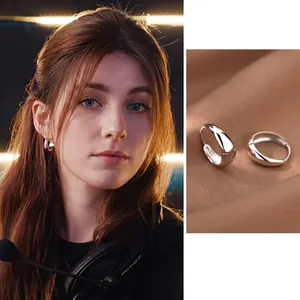Boucles d'Oreilles Huggie Minimalistes en Cuivre Avec Tige en Argent Créoles Géométriques en Forme de U pour Femmes Bijoux Élégants
