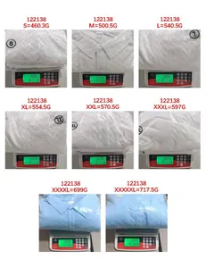 Detailed weight measurements for jacquard Polo shirt set in various sizes from S to 5XL
