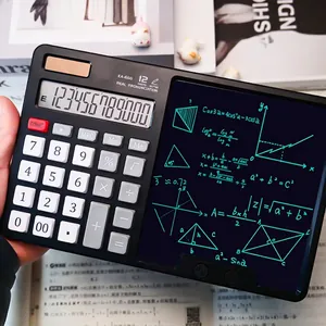 Professional portable calculator with integrated digital handwriting tablet and mechanical buttons