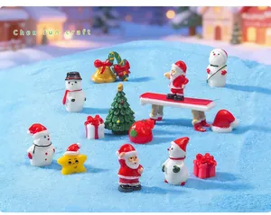 Detailed collection of festive Christmas resin miniature figurines for home decoration