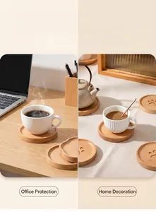 Japanese beech wood bear paw coasters for heat insulation in office and home decor