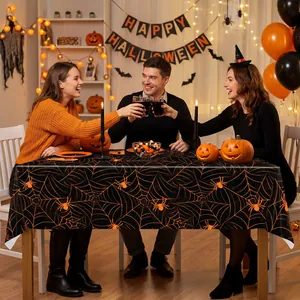 Halloween spider web tablecloth for festive party dining table theme decoration