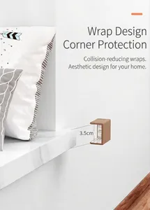 Detailed view of 3.5cm L-shaped silicone baby safety corner protector for furniture