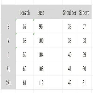 Detailed size chart for faux suede short jacket including bust and sleeve measurements.