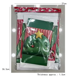 Detailed dimensions of flat-packed Christmas tree gift box set measuring 36.5x27x1.5cm