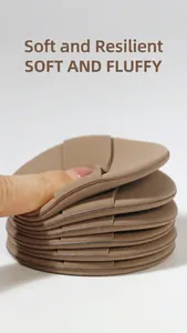 Close-up of a soft and elastic oval makeup puff showing high resilience texture.