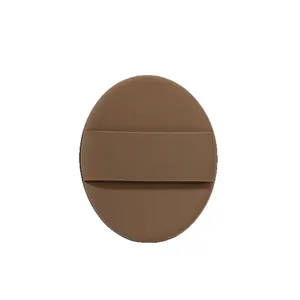 Professional brown oval cushion makeup sponge puff with finger strap for base makeup