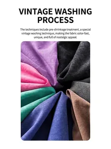 Premium heavyweight 230g washed distressed pure cotton T-shirt fabrics in various colors