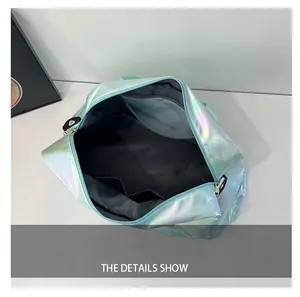 Detailed interior view showing organized storage compartments of the mint sports bag