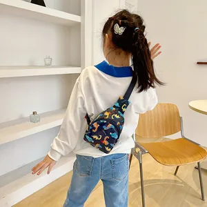 Kids cartoon dinosaur chest bag lightweight crossbody shoulder purse for toddlers