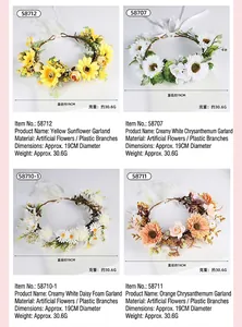 Detailed comparison of four different styles of hand-woven bridal floral crowns and halos.