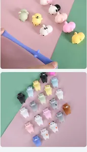 Detailed view of colorful mochi squishy animal toys for stress relief and sensory fun