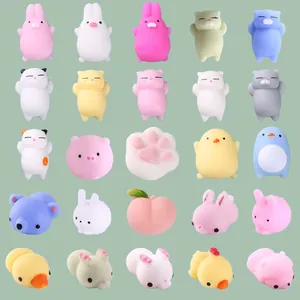 Cute Animal Mochi Squishy Stress Relief Toys Mini Kawaii Cartoon Soft Rubber Squeeze Toy For Kids Adults Party Favors