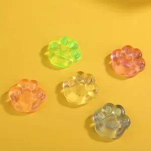 Cute transparent cat paw shaped ice cube squishy stress relief toys in various colors