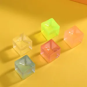 Five colorful translucent ice cube squishy toys designed for effective stress relief and fun.