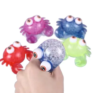 Fun TPR crab squeeze toy with pop-out eyes for stress relief and sensory play fun.