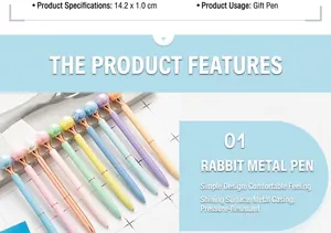 Detail showing a set of pearl top metal ballpoint pens in assorted pastel colors