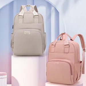 Multi-Functional Diaper Bag Backpack For Women USB Charging Port Oxford Cloth Waterproof Baby Travel Bag Thermal Pockets