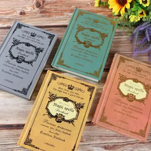Vintage A5 magic spell hardcover notebooks in multiple retro colors for journaling