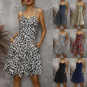 Floral cami sundress featuring various print patterns and a comfortable loose fit