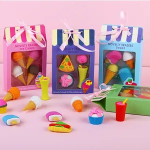 Colorate gomme per cancellare a forma di dolci in confezione regalo per bambini