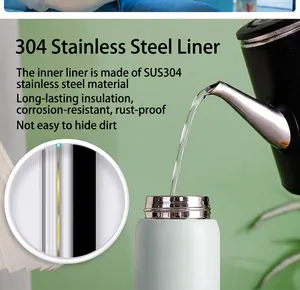 Detailed view of the 304 stainless steel inner liner in a vacuum insulated thermos
